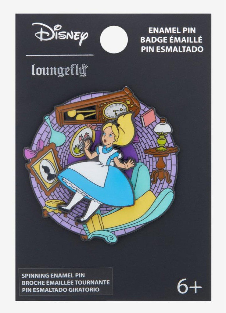 Alice Falling Down Rabbit Hole Spinner Hot Topic Disney Loungefly Disney Pin