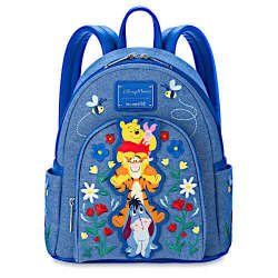 Loungefly Disney Parks Winnie The Pooh And Friends Denim Mini Backpack
