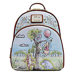 Loungefly Disney Winnie the Pooh Sketch Art Character AOP Mini Backpack