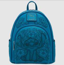 Disney Lilo & Stitch Blue Tooling Debossed Mini Backpack