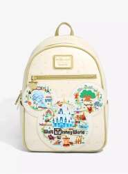 Loungefly Disney Walt Disney World 50th Anniversary Mickey Mouse Map & Attractions Mini Backpack