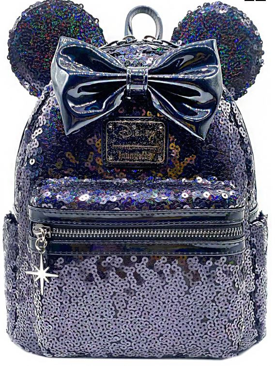 Celestial Dreams Black Holographic Sequin Minnie Mini Backpack