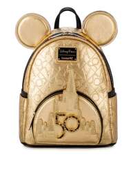 Walt Disney World 50th Anniversary Gold Loungefly 50th Mini Backpack