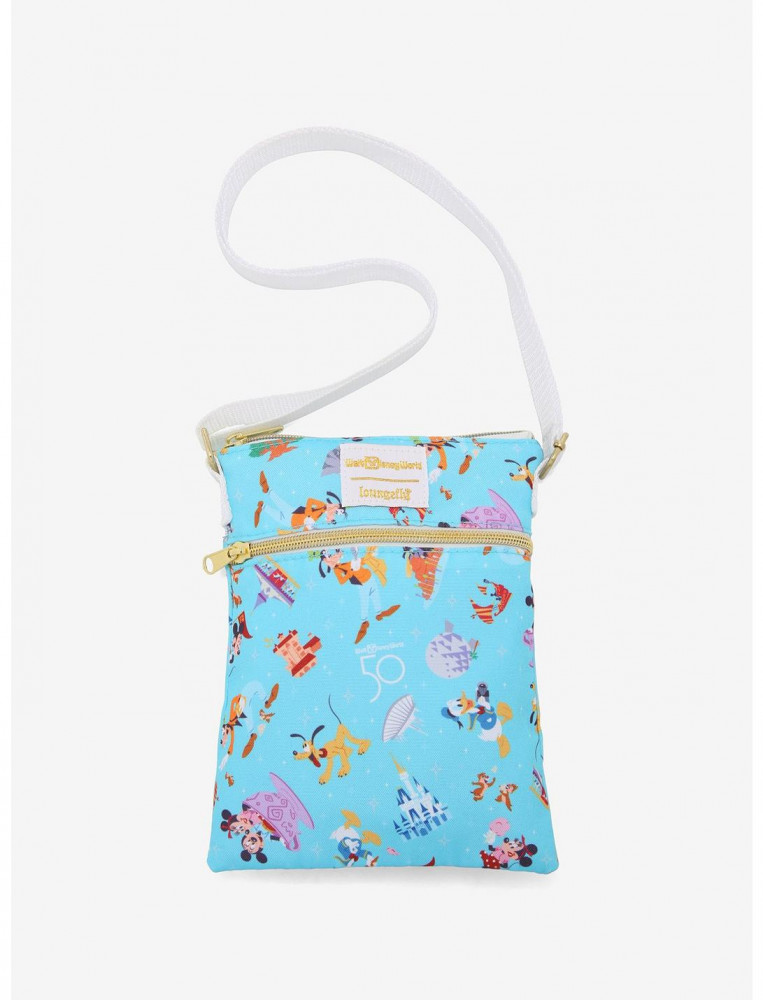 Walt Disney World 50th Anniversary Passport Crossbody Bag Loungefly Pin & Pop