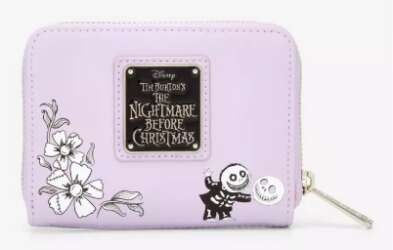 Loungefly Disney The Nightmare Before Christmas Jack & Sally Floral Small Zip Wallet- BoxLunch Exclusive