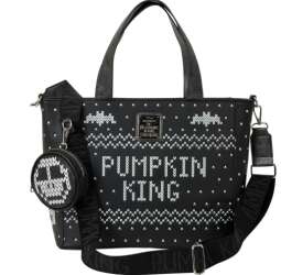 Loungefly The Nightmare Before Christmas Jack Skellington Reversible Sequins Tote Crossbody Bag with Coin Bag