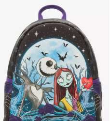 Loungefly The Nightmare Before Christmas Jack & Sally Moon Mini Backpack
