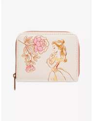 Beauty and the Beast Belle & Roses Mini Zipper Wallet