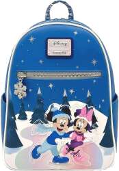 Loungefly Mickey & Minnie Mouse Winter Skating Scene Double Strap Shoulder Bag
