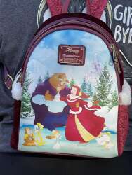 Beauty and the Beast Enchanted Christmas Skating loungefly Backpack