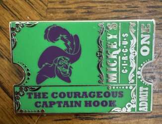 100102 - Mickey's Circus 2012 Pin Celebration: Sinister Sideshows Mystery Collection - Captain Hook as The Courageous Captain Hook Ticket Chaser - Walt Disney World