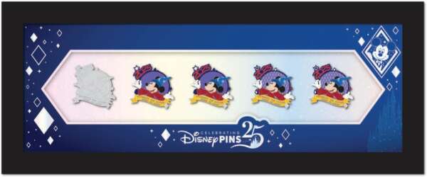 100177 - Pin Trading Progression - Pin Trading Progression: Sorcerer Mickey 5-Pin Framed Set - Walt Disney World