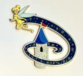 100210 - WDW Resort Attraction Letters Framed Set - Tinker Bell flying over Cinderella Castle featuring the WDW "D" - Walt Disney World