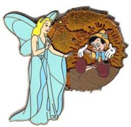 100241 - Disney Shopping - Movie Series Blue Fairy & Pinocchio Pin