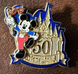 100834 - Disney Trading Pins DLR - Mickey Mouse 50th Golden Castle (3D) - Disneyland Resort