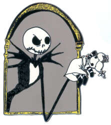 100845 - The Nightmare Before Christmas - Jack Skellington In a Window Frame Holding a Rag Doll - Disney Auctions