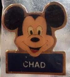 100908 - Personalized Custom Name Pins - Monogram International Inc (M.I.I.) — Mickey Head with Blue Box - Disney Licensed