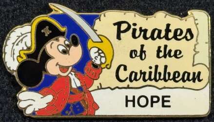 100983 - Personalized Custom Name Pins - Pirates of the Caribbean - Captain Mickey - Disneyland Resort