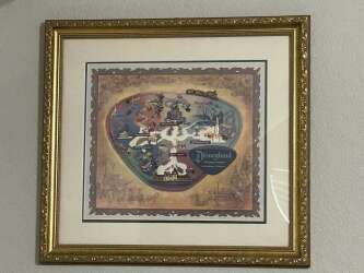 101229 - Disney Catalog Disneyland Park Map Framed Set