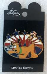 101269 - 4th of July/Independence Day - Pluto Holding Flag - Oval - Stars - Disneyland Resort