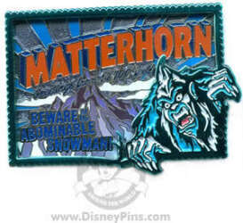 101409 - MATTERHORN "Greetings from 14,700 feet Postcard - Beware the Abominable Snowman - Disneyland Resort
