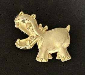 101429 - 10th Anniversary of Pin Trading Framed Set - Gold Jungle Cruise Hippo - Disneyland Resort