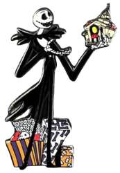 101717 - Haunted Mansion Holiday — Jack Holding Miniature Mansion - Disneyland Resort