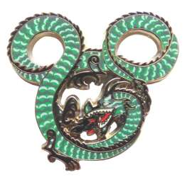 101865 - Fire Breathing Dragons - Mickey Icons - Hong Kong Project Team - Green on Silver - Walt Disney Imagineering alternate image