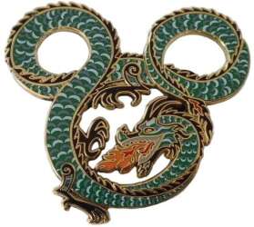 101894 - Fire Breathing Dragons - Mickey Icons - Mini Jumbo - Green - Walt Disney Imagineering