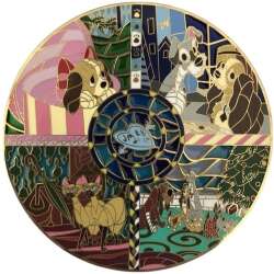 101994 - Fantasy Pin Series: Stained Glass Mosaics - Lady and the Tramp - Fantasy Unlicensed