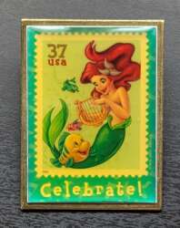 102028 - Art of Disney - Ariel & Flounder USPS stamp Celebrate - Disney Licensed