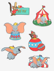 102235 - BoxLunch - Dumbo Circus Blind Box - Complete Series of 6 Pins - Loungefly