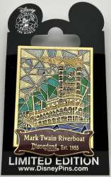 102252 - Stained Glass - 2008 Pin of the Month - Cast Exclusive - Mark Twain Riverboat - Disneyland Resort alternate image