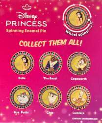 102282 - BoxLunch - Beauty and the Beast Dining Plates Spinning Blind Box - Complete 6 Pin Set - Disney Licensed alternate image