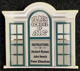 102305 - DLR Cast Member Pin of the Month - Main Street Windows Set 1 - Herbert Ryman, John Hench, Peter Ellenshaw Plaza School of Art - Disneyland Resort