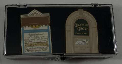 102528 - DLR Cast Member Pin of the Month - Windows on Main Street USA Set 2 - Ron Dominguez and Hideo Amemiya - Disneyland Resort alternate image