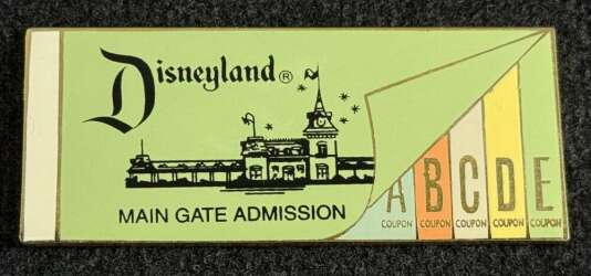 102529 - DLR Cast Member Pin of the Month - Disneyland Main Gate Admission Ticket Book - Disneyland Resort