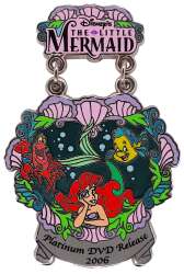 102679 - The Little Mermaid Platinum Edition DVD Release 2006 - Ariel, Sebastian, and Flounder Dangle