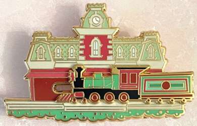 102706 - Fantasy Pin Series: CharmedAndCozy - Magic Kingdom Train Station Interactive Sliding Pin - Fantasy Unlicensed