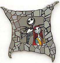 76000 - Jack and Sally in Cobblestone Window Frame - Disney Auctions