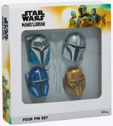 102737 - Hot Topic - Star Wars The Mandalorian Helmet Pin Set - The Mandalorian 3-D Helmet Pin Set - Disney Licensed