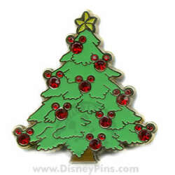 Christmas Tree with Jeweled Mickey Mouse Icon Ornaments