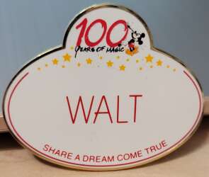 103139 - Cast Member Name Tag "Walt" - Share a Dream Come True - Walt Disney World