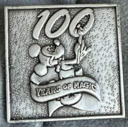 103209 - Disney 100 Years of Magic Pin Mickey Mouse - Mickey Mouse with 100 metal square - Walt Disney World