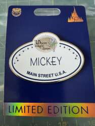 Walt Disney World 50th Anniversary Cast Exclusive Name Tags - Main Street U.S.A. (Where Magic Lives) Mickey - WDW