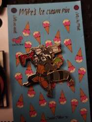 103540 - Fantasy Pin Series: Mike's Ice Cream Pins - Rocket Raccoon holding his gun and an ice cream cone - Fantasy Unlicensed