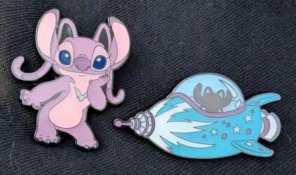 103610 - BoxLunch - Lilo & Stitch Experiment Cousins & Spaceships Blind Box Pin Set - Angel and Spaceship - Loungefly alternate image