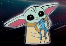 Cutest in the Galaxy Lanyard with Pin Set - Grogu Holding Sorgan Frog Only