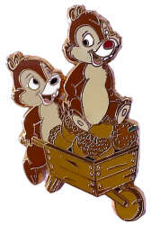 104327 - Chip and Dale Pushing a Wheelbarrow of Acorns - Disney Store US