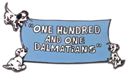 104395 - 101 Dalmatians - Blue Title with Puppies - Disney Auctions